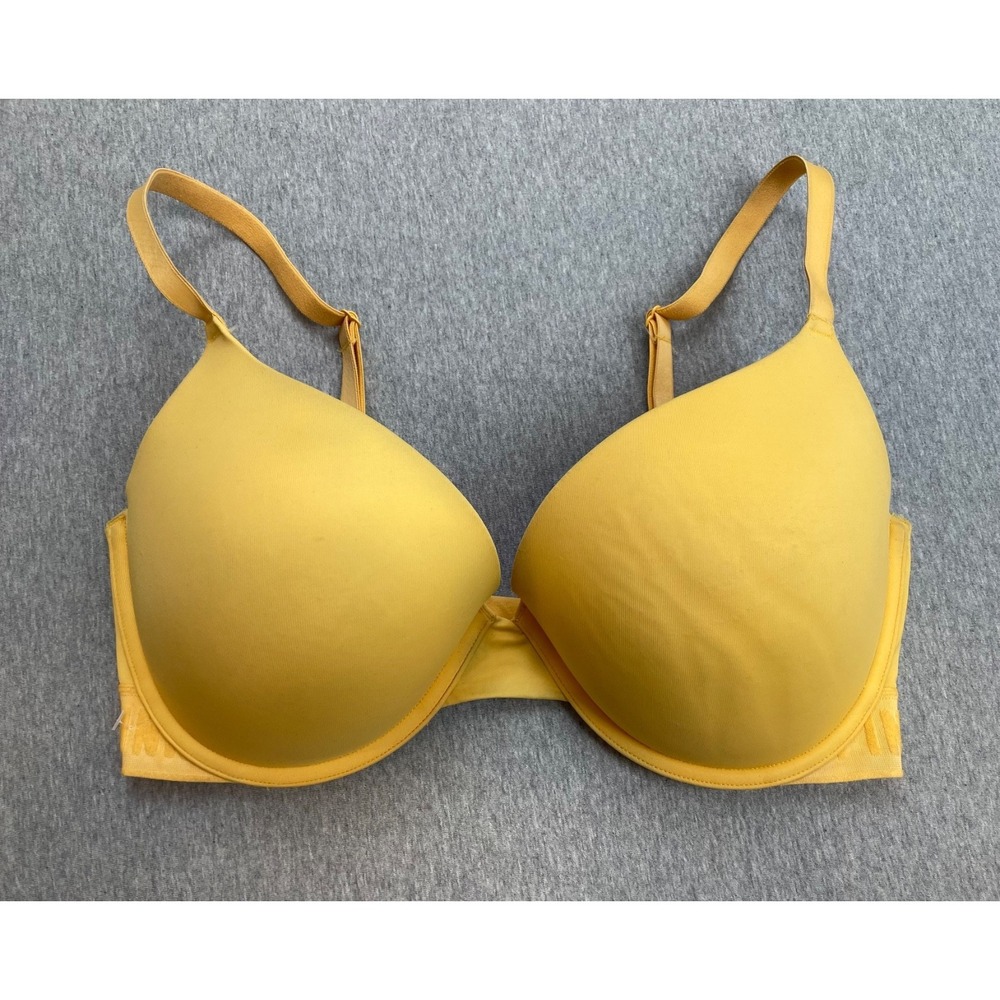 Victorias Secret PINK Bra Womens 34DDD Yellow Wear Everywhere Push Up Lined